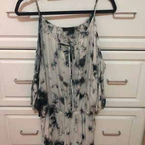Black and white tye dye romper
